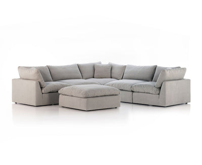product image for Stevie 5-Piece Sectional Sofa w/ Ottoman in Various Colors Flatshot Image 1 32
