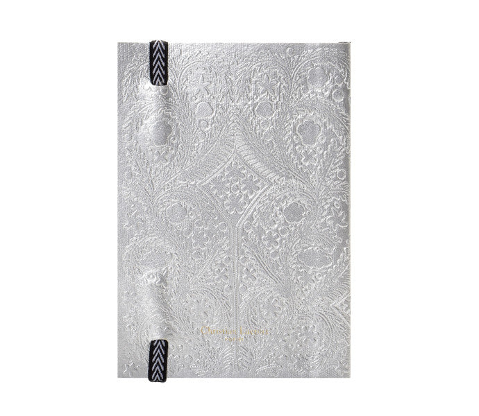 media image for paseo embossed silver notebook design by christian lacroix 1 219