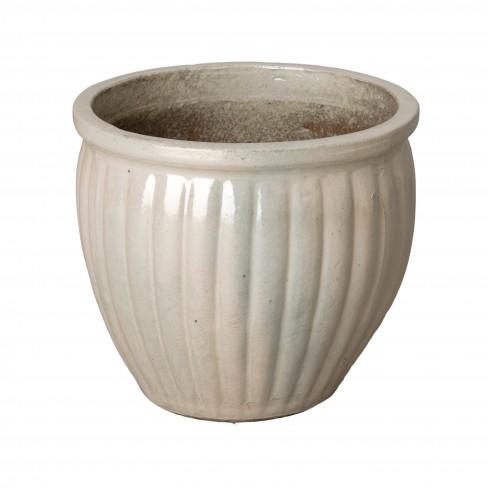 media image for Round Ridge Ceramic Planter in Various Colors & Sizes Flatshot Image 274