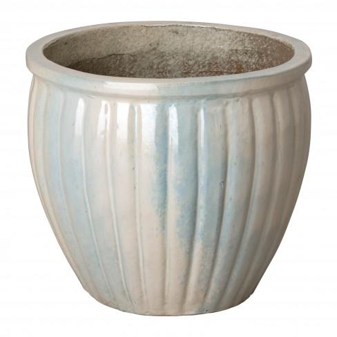 media image for Round Ridge Ceramic Planter in Various Colors & Sizes Flatshot Image 27