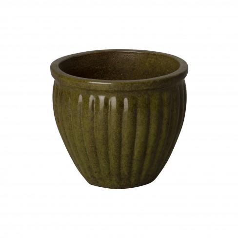 media image for Round Ridge Ceramic Planter in Various Colors & Sizes Flatshot Image 20