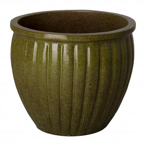 media image for Round Ridge Ceramic Planter in Various Colors & Sizes Flatshot Image 287