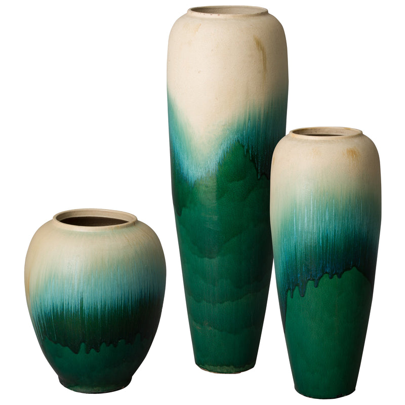 media image for green cascade glaze jar in various sizes 4 225