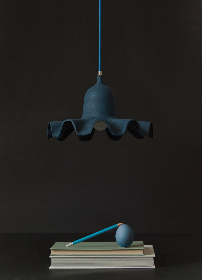 media image for egg of columbus suspended carton lamp in dark grey design by seletti 1 27