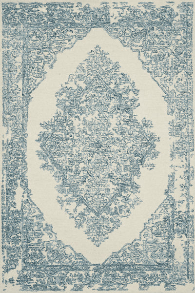product image of Annie Hooked White / Blue Rug Flatshot Image 584