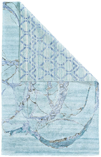 product image of Agadir Hand Tufted Aqua and River Blue Rug by BD Fine Flatshot Image 1 530