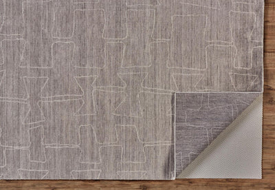 product image for Miska Hand Woven Gray and Ivory Rug by BD Fine Fold Image 1 23