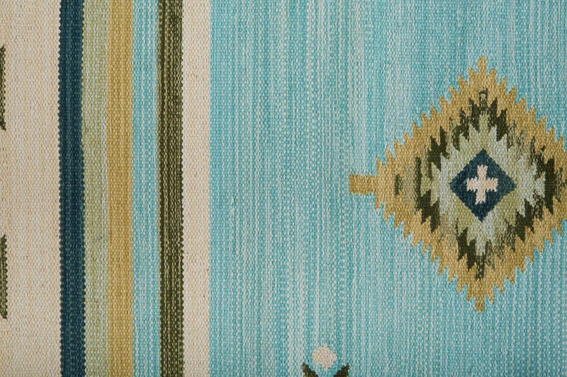 media image for Amara Flatweave Blue and Yellow Rug by BD Fine Texture Image 1 216