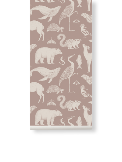 product image for Katie Scott Wallpaper in Animal Dusty Rose 99