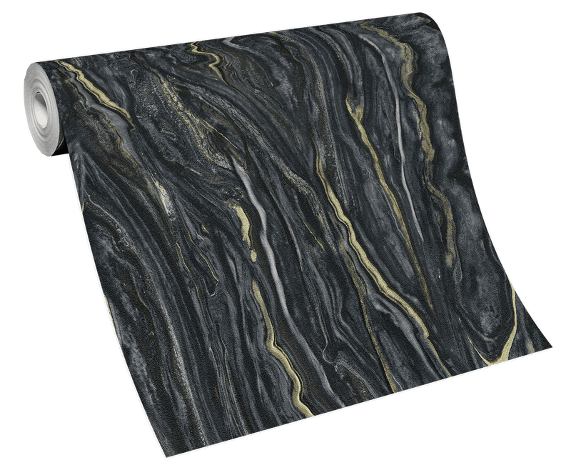 media image for Marble Wallpaper in Black/Gold from the ELLE Decoration Collection by Galerie Wallcoverings 275
