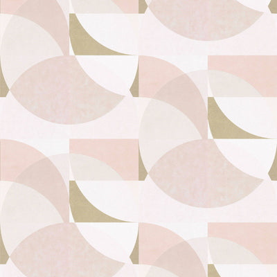 product image for Geometric Circle Graphic Wallpaper in Blush/Gold/Cream from the ELLE Decoration Collection by Galerie Wallcoverings 80