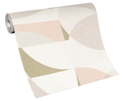 product image for Geometric Circle Graphic Wallpaper in Blush/Gold/Cream from the ELLE Decoration Collection by Galerie Wallcoverings 54