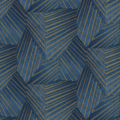 product image of Geometric D Triangle Wallpaper in Blue/Gold from the ELLE Decoration Collection by Galerie Wallcoverings 582