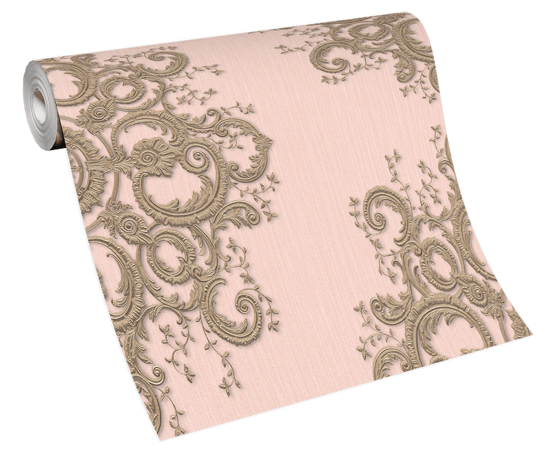 media image for Baroque Damask Wallpaper in Blush/Gold from the ELLE Decoration Collection by Galerie Wallcoverings 26