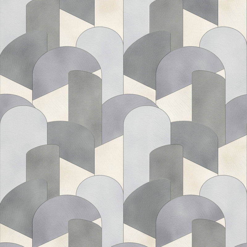 media image for 3D Geometric Graphic Wallpaper in Grey/Silver/Beige from the ELLE Decoration Collection by Galerie Wallcoverings 277