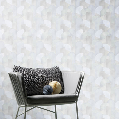 product image for 3D Geometric Graphic Wallpaper in Light Grey/Silver from the ELLE Decoration Collection by Galerie Wallcoverings 42