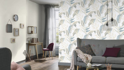 product image for Elle Decoration Floral Wallpaper in Aqua 21
