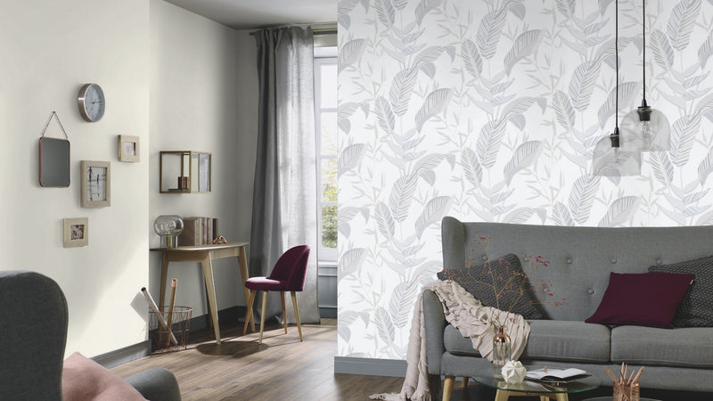 media image for Elle Decoration Floral Wallpaper in Grey 294