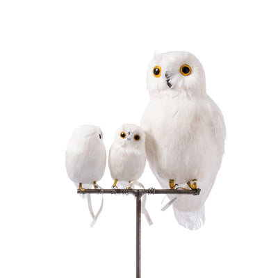 product image for artificial bird small white owl side design by puebco 4 45