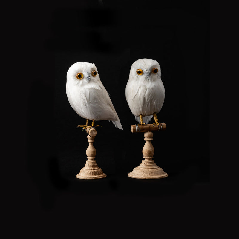 media image for artificial birds owl white small front design by puebco 2 216
