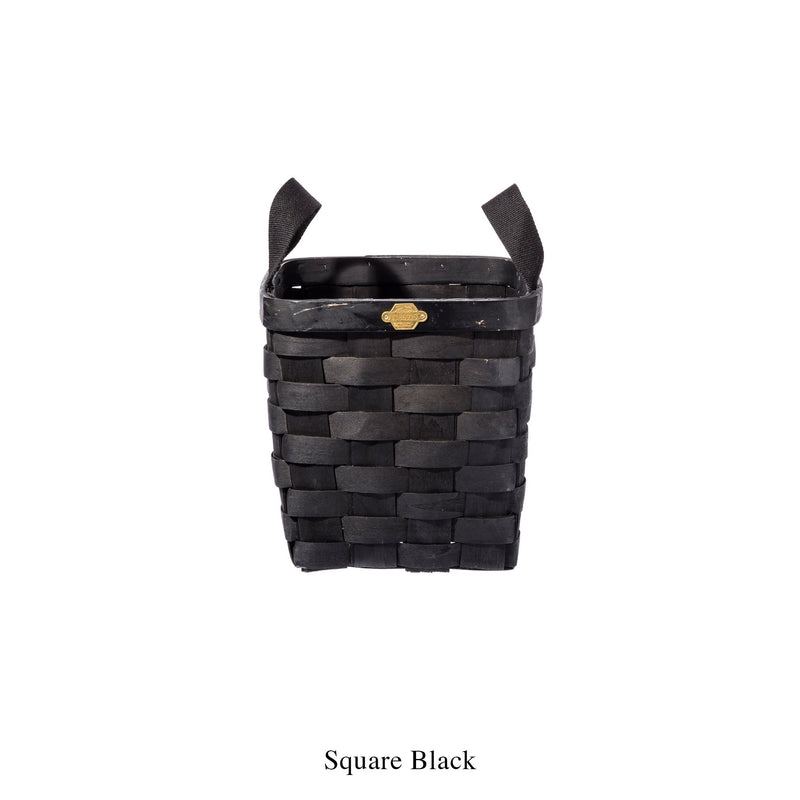 media image for wooden basket black square design by puebco 3 291