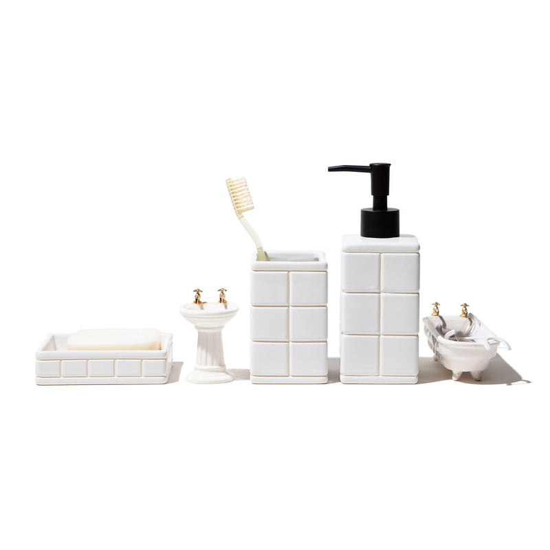 media image for ceramic bath ensemble soap dispenser design by puebco 2 261