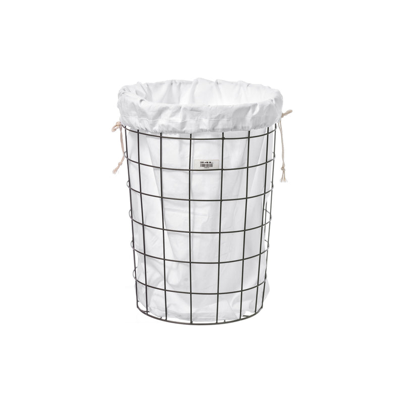 media image for wire basket with plain laundry bag medium design by puebco 1 21
