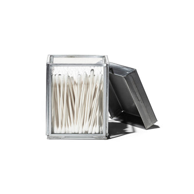 product image of glass box w recycle steel lid cotton swab 1 514