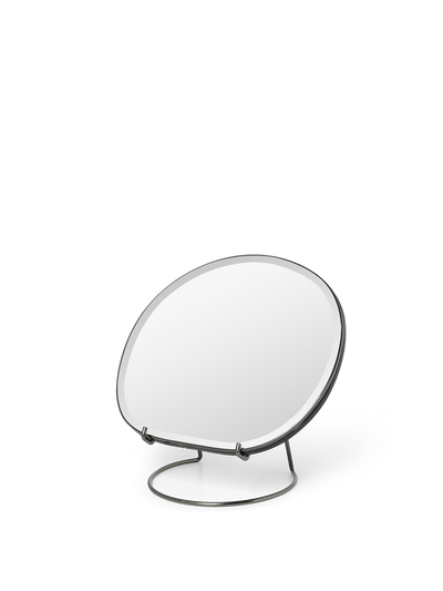 product image for Pond Brass Table Mirror by Ferm Living - Dark Chrome 52