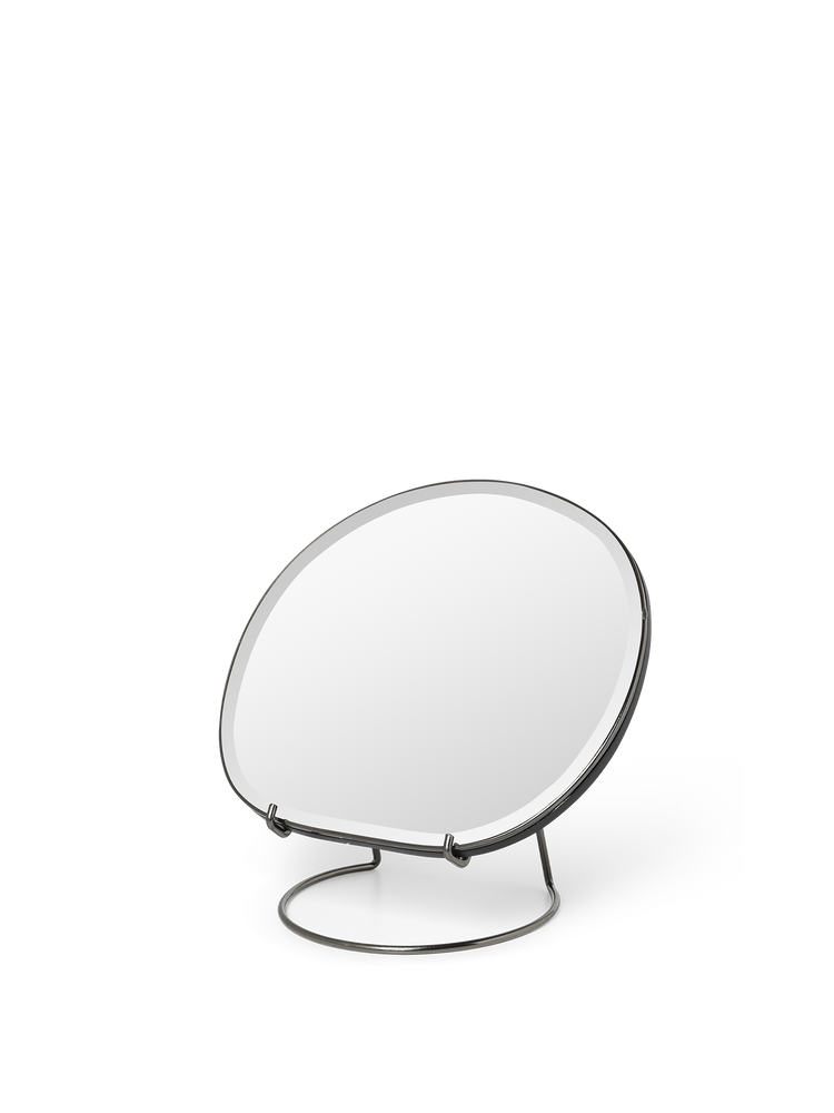 media image for Pond Brass Table Mirror by Ferm Living - Dark Chrome 244