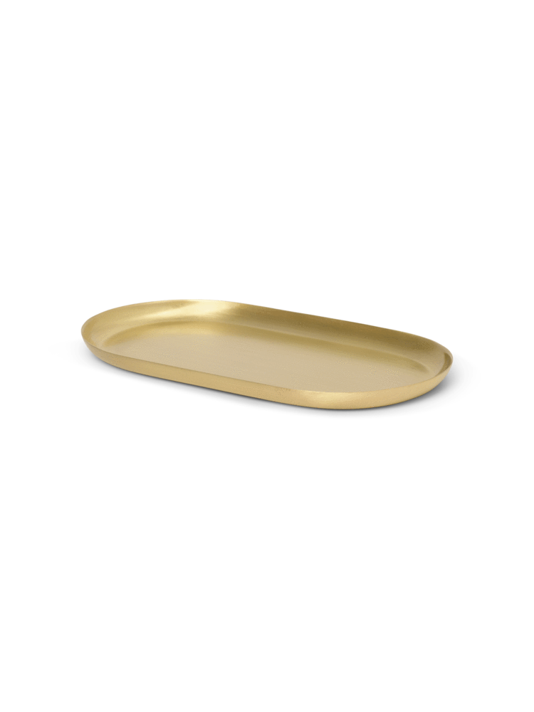 media image for basho tray oval brass 1 289