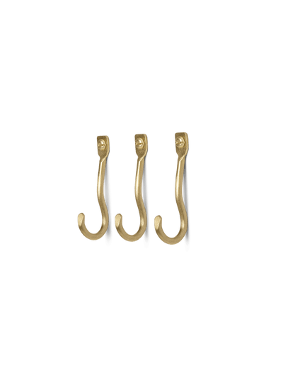 product image for Curvature Hooks - set of 3 in Brass 76