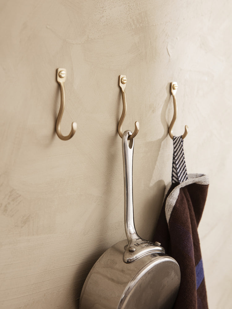 media image for Curvature Hooks - set of 3 in Brass Room1 222