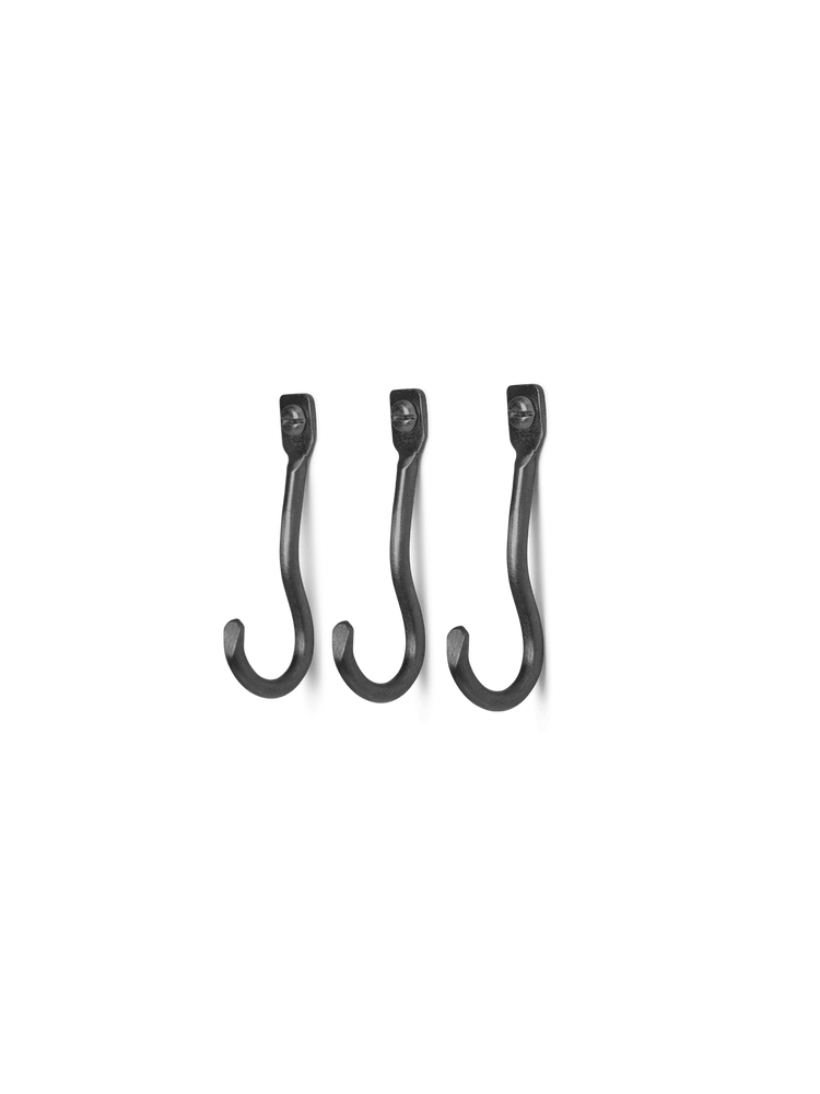 media image for Curvature Hooks - set of 3 in Black Brass 230