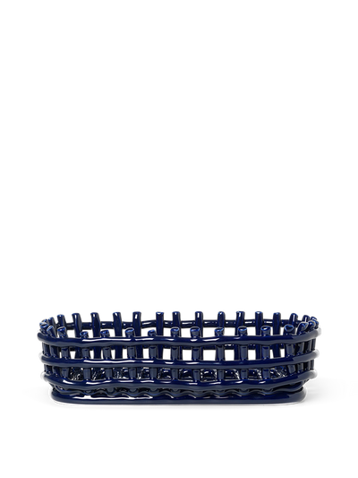 product image of Ceramic Basket - Oval - Blue 568