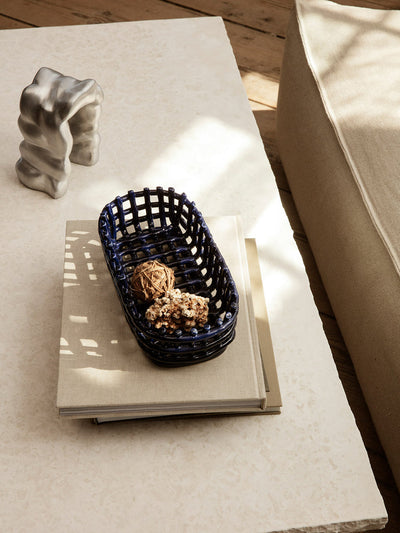 product image for Ceramic Basket - Oval - Blue Room1 5