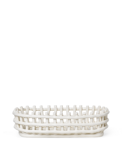 product image for Ceramic Basket - Oval - Off-white 24
