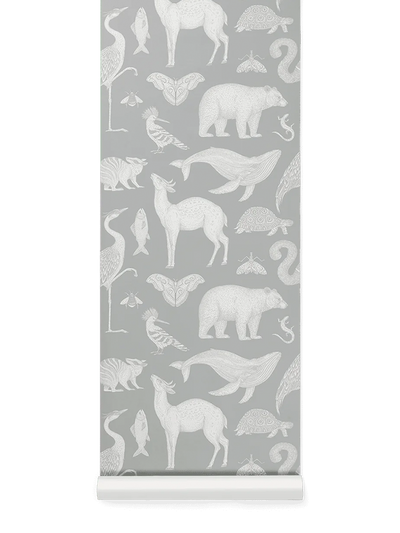 product image of Katie Scott Wallpaper In Animal Mint Grey 1 590