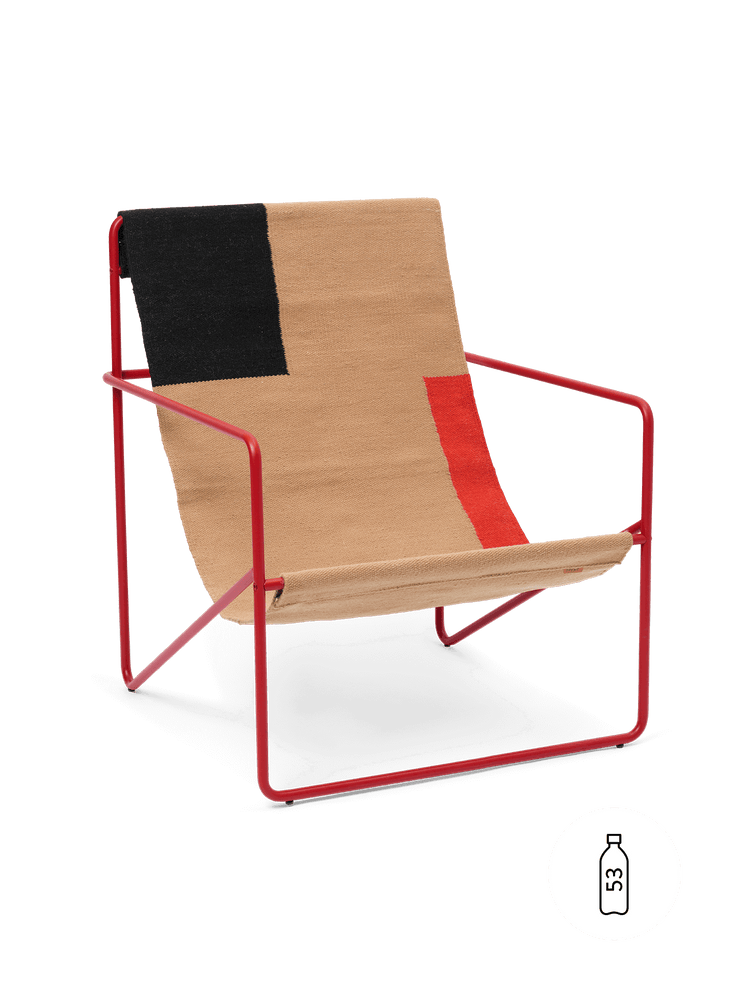 media image for Desert Lounge Chair - Poppy Red/Block1 22