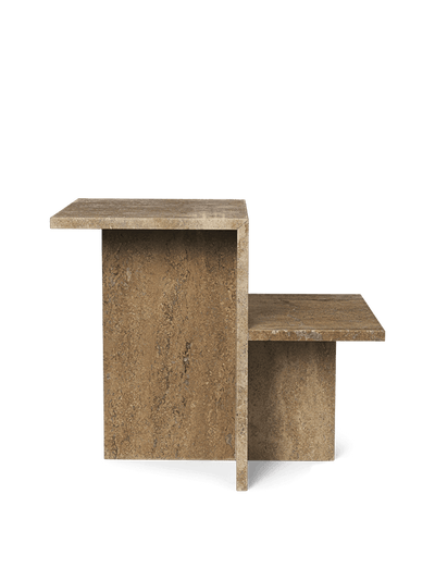 product image for Distinct Side Table in Dark Brown Travertine 3 8