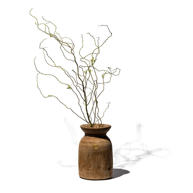 media image for Vintage Wooden Vase with Glass Cylinder 4 261