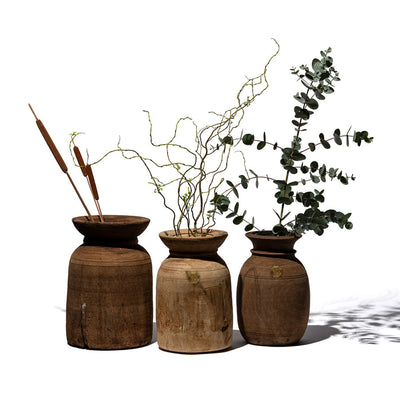 product image for Vintage Wooden Vase with Glass Cylinder 8 66