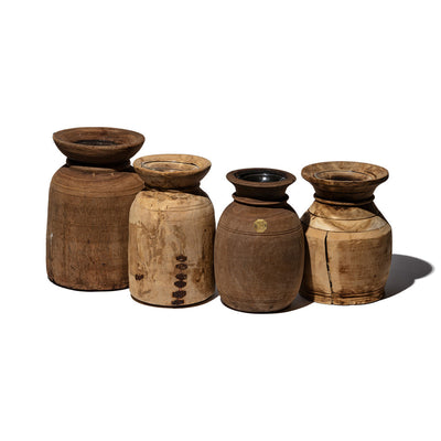 product image for Vintage Wooden Vase with Glass Cylinder 5 89