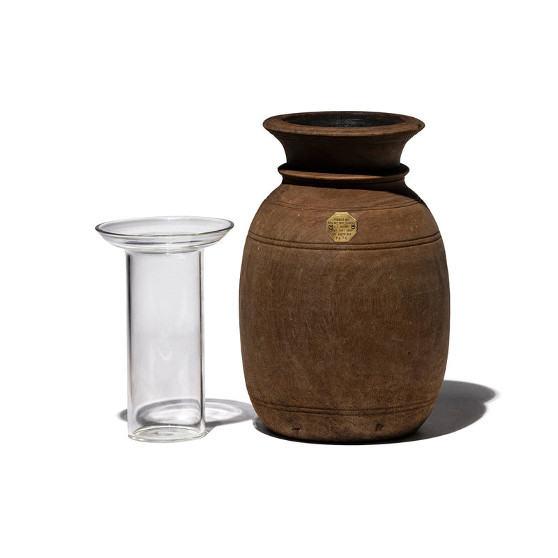 media image for Vintage Wooden Vase with Glass Cylinder 2 250
