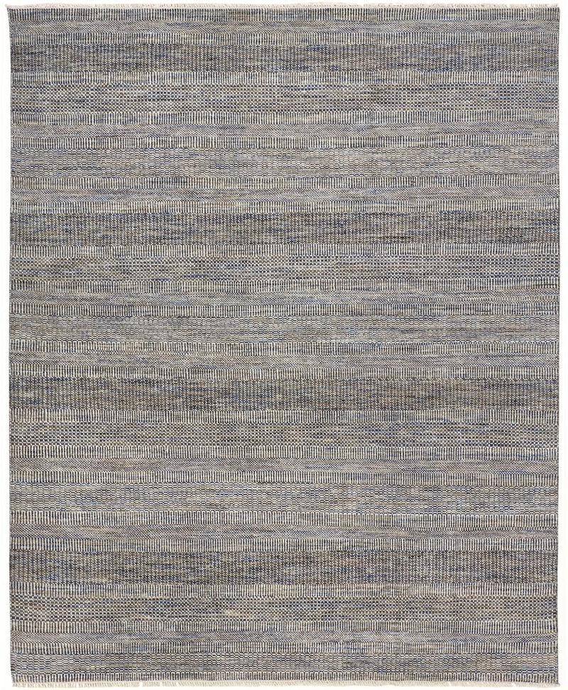media image for Caldecott Hand Knotted Warm Gray and Bright Blue Rug by BD Fine Flatshot Image 1 217