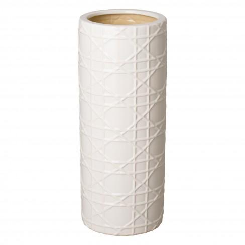 Emissary Cane Umbrella Stand White