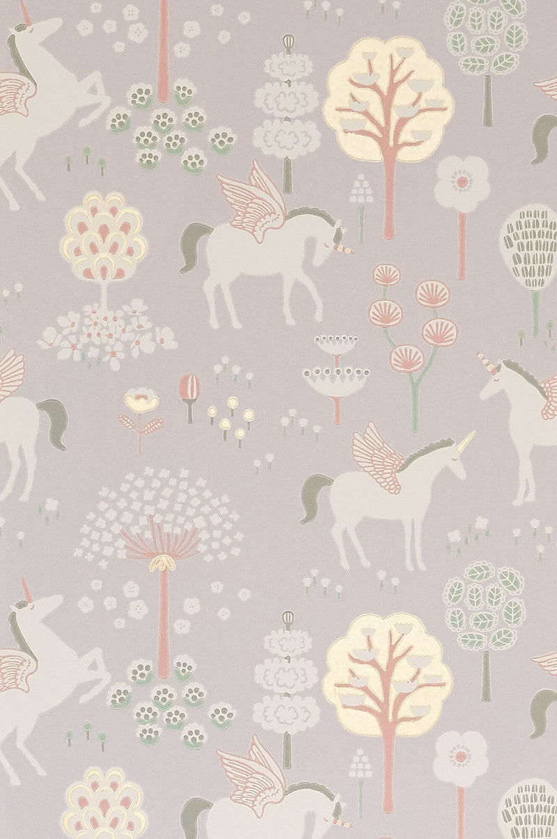 media image for True Unicorns Lilac Wallpaper by Majvillan 249