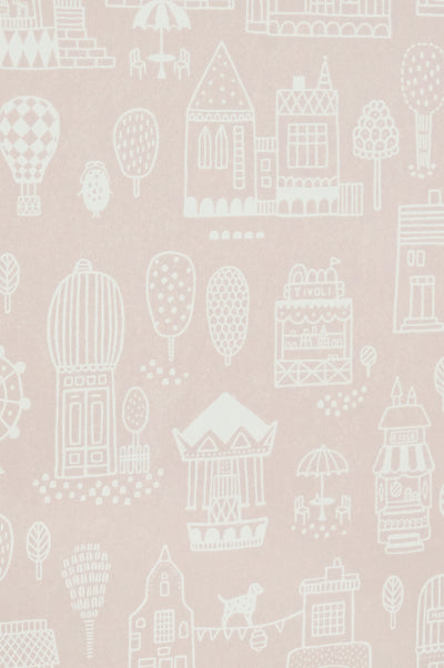 product image of Little Town Pink Wallpaper by Majvillan 564