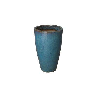 product image of small tall round planter teal 1 570