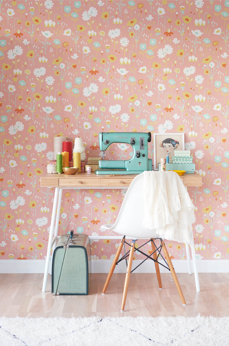 media image for Bloom Pink Wallpaper by Majvillan 245